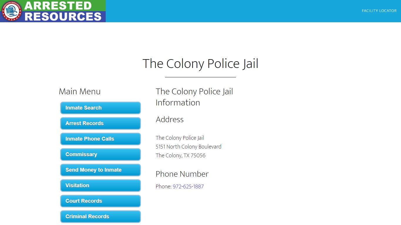 The Colony Police Jail - Inmate Search - The Colony, TX